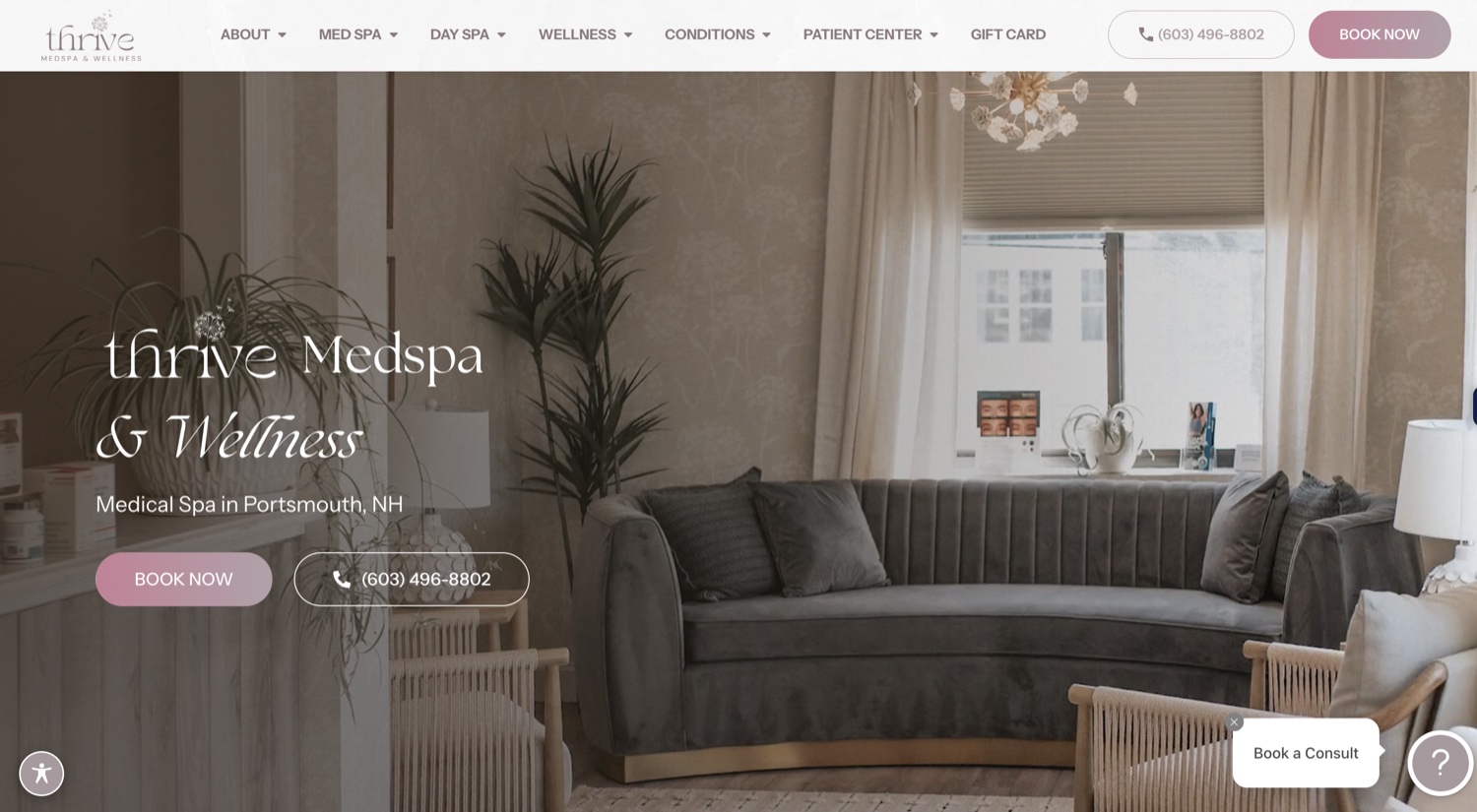 Med spa treatment website designed by Brand Lift 360