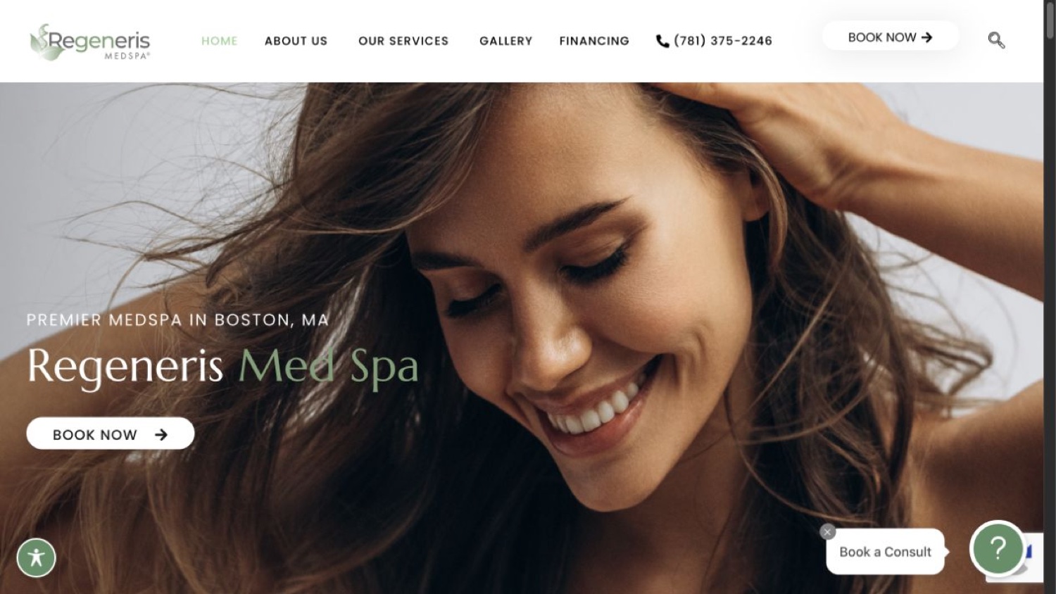 Med spa booking website designed by Brand Lift 360