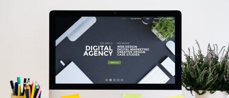 a computer screen of a digital marketing agency with a nice website design